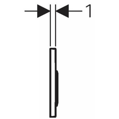 Geberit Omega20 működtetőlap, 2 mennyiséges öblítéshez, fekete, fényes, króm
