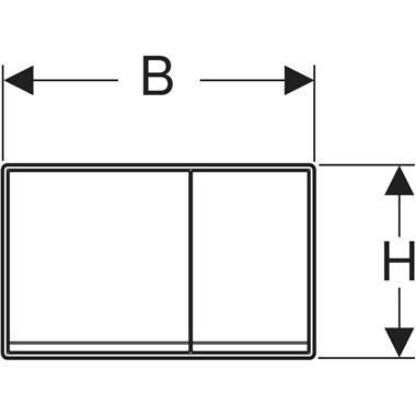 Geberit Omega 60 nyomólap 2 mennyiséges öblítéshez, falsík alatti, fekete, fényes, üveg csík