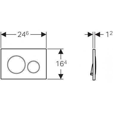 Geberit Sigma 20 nyomólap szálcsiszolt, rozsdamentes acél