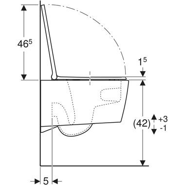 Geberit One fali WC TurboFlush ülőkével 34x34,5x54 cm, fehér