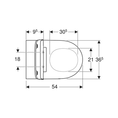 Geberit ONE fali WC-csésze, TurboFlush, WC-ülőkével, mélyöblítésű, 54 cm, fehér, KeraTect®