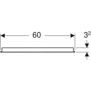 Geberit Option Basic Square tükör világítással 60x90 cm, eloxált alumínium