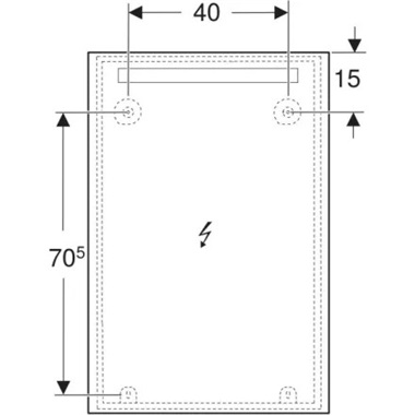 Geberit Option Basic Square tükör világítással 60x90 cm, eloxált alumínium