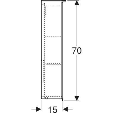 Geberit Option Plus tükrös szekrény 60x70x17,2 cm, világítással, két ajtóval