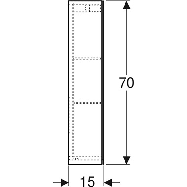 Geberit Option tükrös szekrény 75x70x15 cm, világítással, két ajtóval