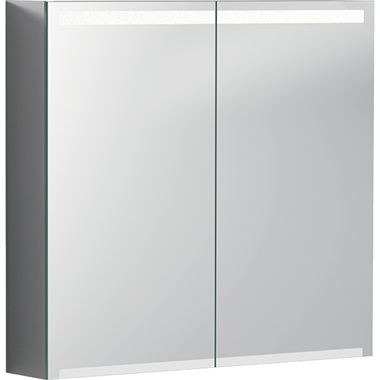 Geberit Option tükrös szekrény 75x70x15 cm, világítással, két ajtóval