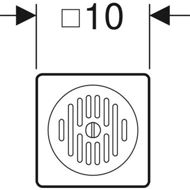 Geberit padlóösszefolyó épített zuhanyzókhoz, szabványrács 10x10 cm  