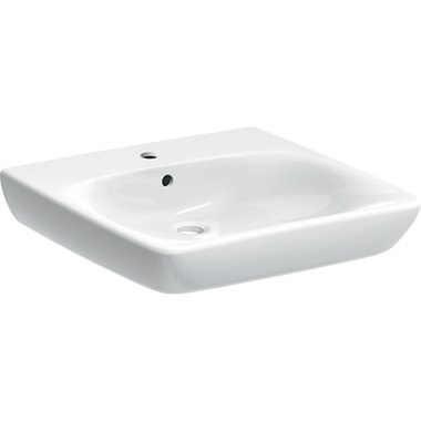 Geberit Selnova Comfort mosdó akadálymentes, 55x16x55 cm, csaplyuk középen, túlfolyóval