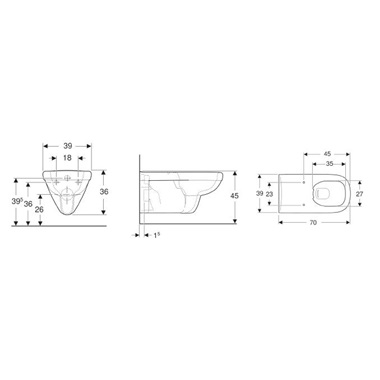 Geberit Selnova Comfort Square rimfree fali wc