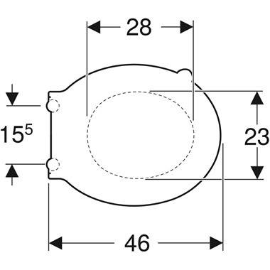 Geberit Selnova Comfort WC-ülőke akadálymentes 37,5x5x46 cm