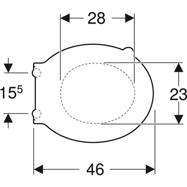Geberit Selnova Comfort WC-ülőke akadálymentes 37,5x5x46 cm