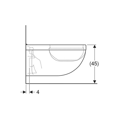 Geberit Selnova Comfort Square fali WC, laposöblítésű, 70 cm