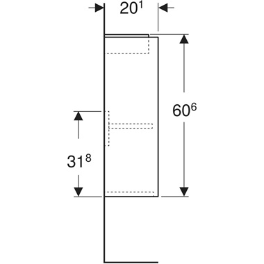 Geberit Selnova Compact alsó szekrény mosdóhoz 35,8x60,5x22,5 cm
