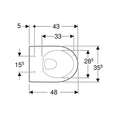 Geberit Selnova Compact fali WC 35,5x34x48 cm, fehér