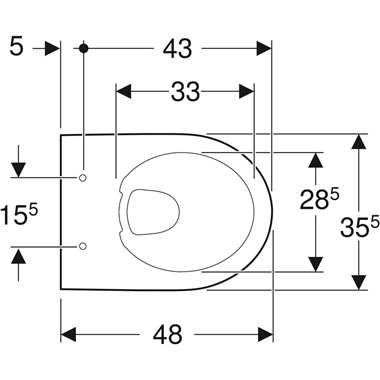 Geberit Selnova Compact fali WC 35,5x34x48 cm, fehér