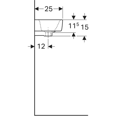 Geberit Selnova Compact mosdó 40x15x25 cm, fehér