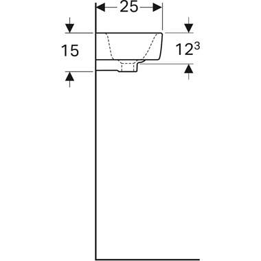 Geberit Selnova Compact mosdó 50x15x25 cm, fehér