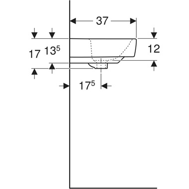 Geberit Selnova Compact mosdó 60x17x37 cm, fehér