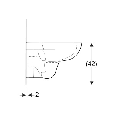 Geberit Selnova fali WC, mélyöblítésű, Rimfree, 53 cm Geberit Selnova fali WC, mélyöblítésű, Rimfree, 53 cm