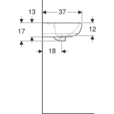 Geberit Selnova mosdó 45x17x37 cm, fehér