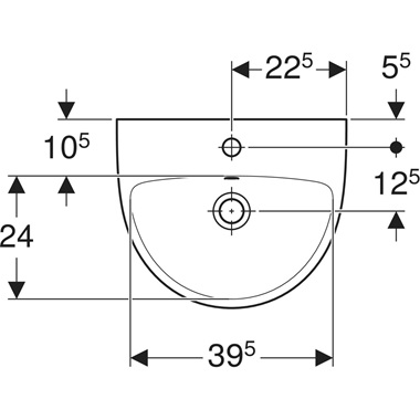 Geberit Selnova mosdó 45x17x37 cm, fehér