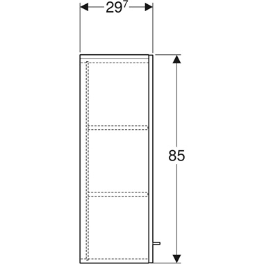 Geberit Selnova szekrény középmagas, egy ajtóval 33x86,6x33,5 cm Geberit Selnova szekrény középmagas, egy ajtóval 33x86,6x33,5 cm