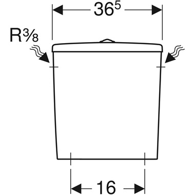 Geberit Selnova monoblokkos WC tartály  2 mennyiséges öblítés 35x39x16,5 cm, fehér
