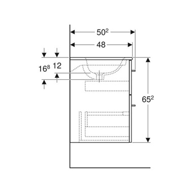 Geberit Selnova mosdószekrény keskeny permű mosdóval 55x65,2x50,2 cm Geberit Selnova mosdószekrény keskeny permű mosdóval 55x65,2x50,2 cm
