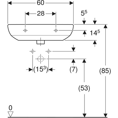 Geberit Selnova mosdó  60x17,5x48 cm, fehér