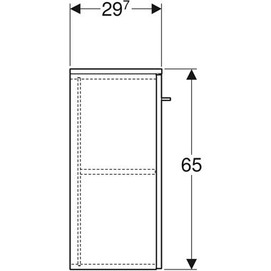 Geberit Selnova oldalsó szekrény 33x65x33 cm, magasfényű fehér