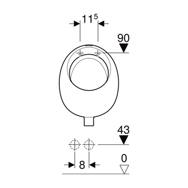 Geberit Selnova Pico vizelde 32,5x45x23 cm, fehér