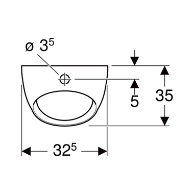 Geberit Selnova Pico vizelde 32,5x45x23 cm, fehér