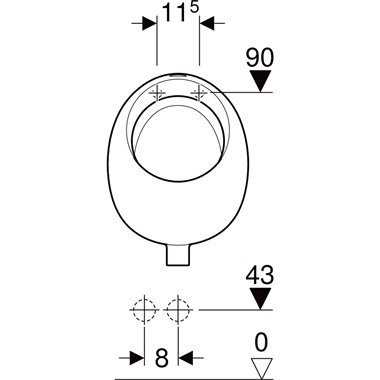 Geberit Selnova Pico vizelde 32,5x45x23 cm, fehér