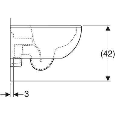 Geberit Selnova fali WC 36x33x53 cm, fehér, Rimfree