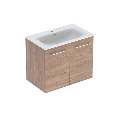 Geberit Selnova Square mosdószekrény mosdóval 80x65,2x50,2 cm, hikoridió , melaminos faszerkezet