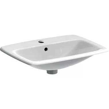 Geberit Selnova Square beépített mosdó 60x17,3x45 cm, csaplyuk középen, túlfolyóval