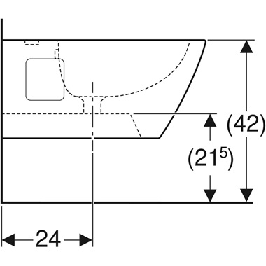 Geberit Selnova Square fali bidé 35x26x54 cm, fehér