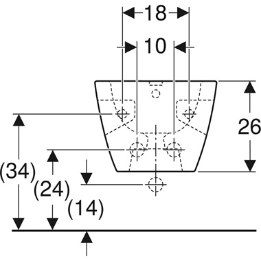 Geberit Selnova Square fali bidé 35x26x54 cm, fehér