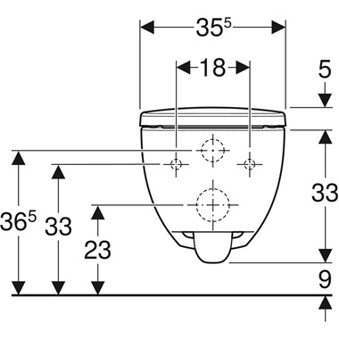 Geberit Selnova Square fali WC ülökével készlet 35,5x38x52 cm, fehér