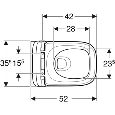 Geberit Selnova Square fali WC ülökével készlet 35,5x38x52 cm, fehér