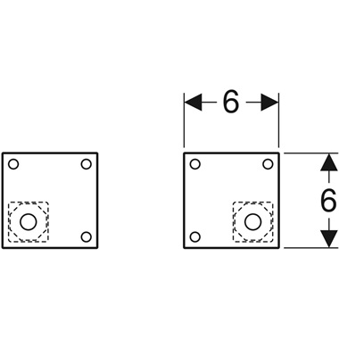 Geberit Selnova Square lábkészlet (2 db) 19,7–20,5 cm, fehér