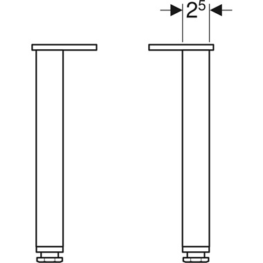 Geberit Selnova Square lábkészlet (2 db) 19,7–20,5 cm, fehér
