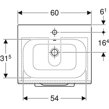 geberit selnova square mosdószekrény mosdóval, két fiókkal, 65,2x60,2x50,2 cm, hikoridió, melaminos faszerkezet