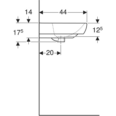 Geberit Selnova Square mosdó 55x17x44 cm, fehér