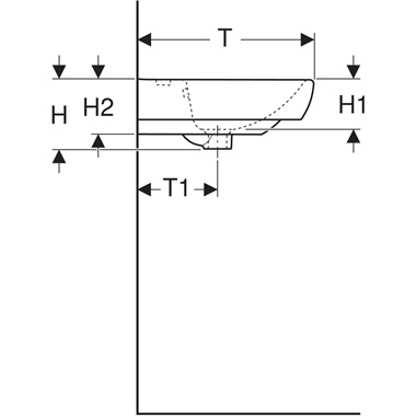 Geberit Selnova Square mosdó 65x18x48 cm, fehér