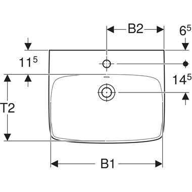 Geberit Selnova Square mosdó 65x18x48 cm, fehér