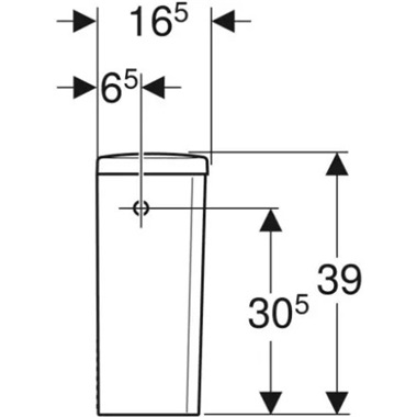 Geberit Selnova SGeberit Selnova Quare falon kívüli öblítőtartály