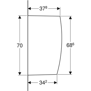 Geberit vizelde válaszfal 40x10x70 cm, fehér