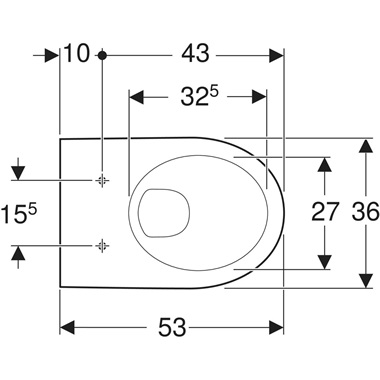 Geberit Selnova fali WC 36x33x53 cm, fehér