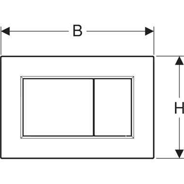 Geberit Sigma01 szögletes működtetőlap 2 mennyiséges öblítéshez, fényes fekete